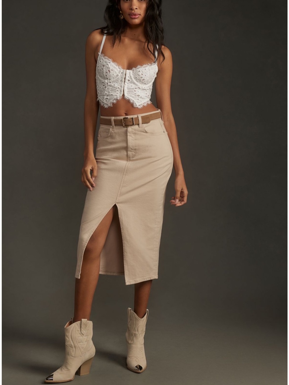 PAIGE Angela Midi Skirt